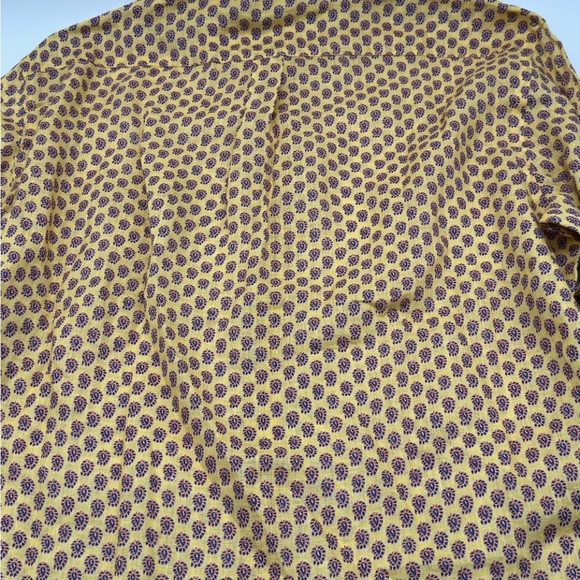 J McLaughlin Shirt Mens Linen XL Button Up Yellow Blue Orange Paisley L/S - Picture 9 of 11